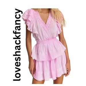 LoveShackFancy Gwen Mini Dress Pink Size XS - New With Tags